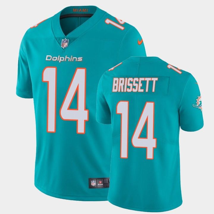 Men Miami Dolphins 14 Jacoby Brissett Nike Green Vapor Limited NFL Jersey